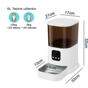 Distributeur automatique de nourriture intelligent pour animaux de compagnie avec Wifi et caméra vidéo Užsisakykite Trendai.lt 13