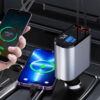 Puissant chargeur de téléphone de voiture à charge rapide 100W avec deux fils USB USB-C et voltmètre Užsisakykite Trendai.lt 32