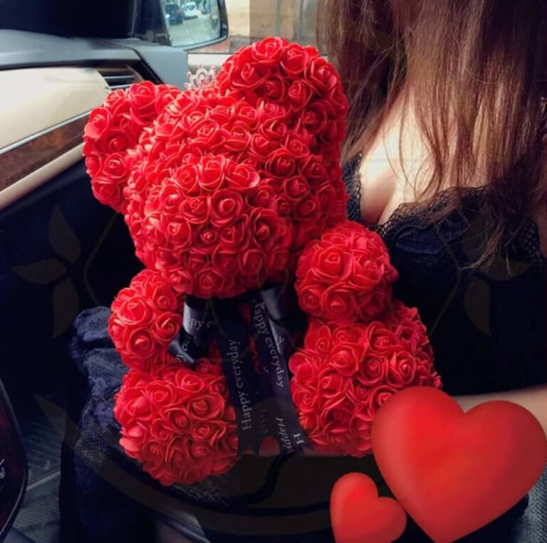 Ours en peluche de Roses avec boîte cadeau 40 cm Užsisakykite Trendai.lt 11