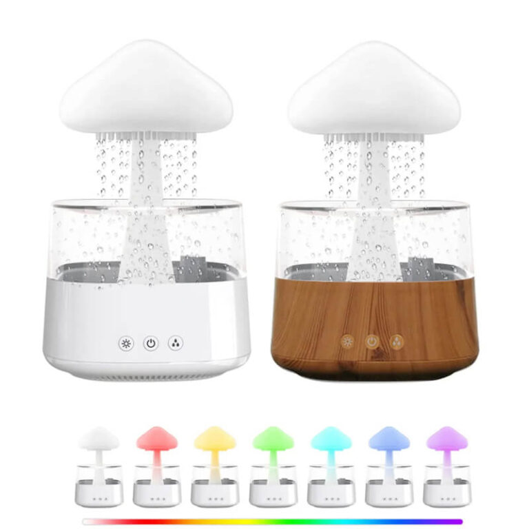 Nuage de champignon d’humidificateur d’air de vaporisateur d’huile essentielle d’effet de pluie Užsisakykite Trendai.lt 6