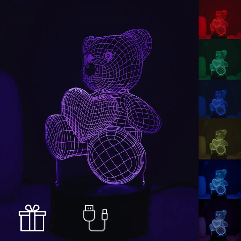 Lampe de nuit avec effet ours 3D et télécommande Užsisakykite Trendai.lt 6