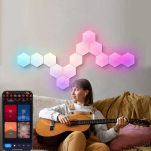 Applique murale LED RGB connectable Smart Hexagon avec contrôle par application Užsisakykite Trendai.lt 18